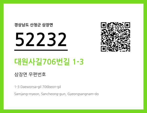 우편주소 및 도로명주소 QR코드 이미지 CC BY 4.0
