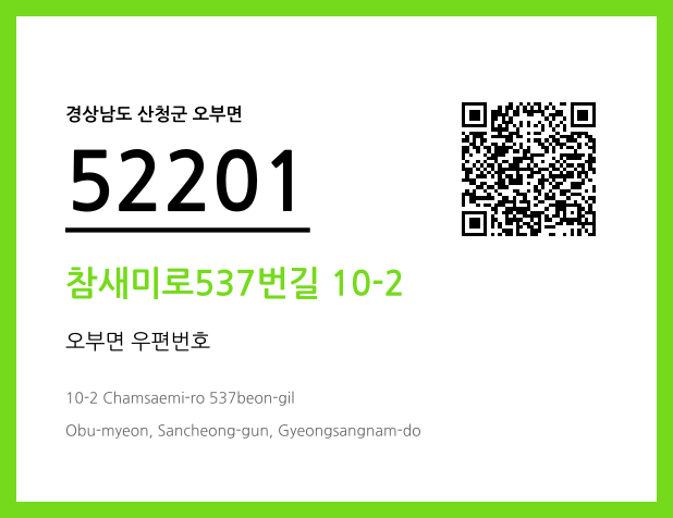 우편주소 및 도로명주소 QR코드 이미지 CC BY 4.0