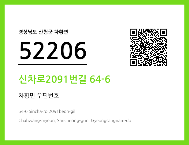 CC BY 4.0 우편주소 및 도로명주소 QR코드 이미지 CC BY 4.0