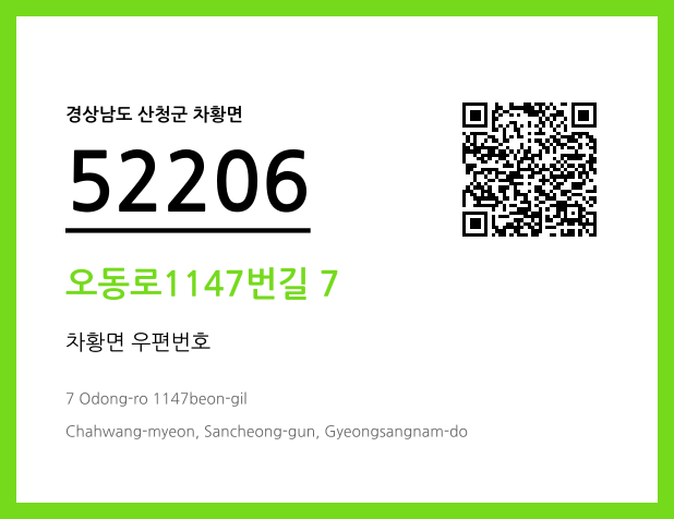 우편주소 및 도로명주소 QR코드 이미지 CC BY 4.0