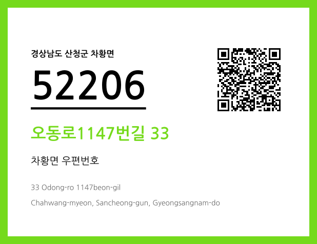 우편주소 및 도로명주소 QR코드 이미지 CC BY 4.0
