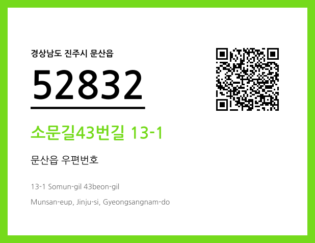 우편주소 및 도로명주소 QR코드 이미지 CC BY 4.0