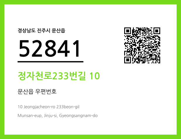 우편주소 및 도로명주소 QR코드 이미지 CC BY 4.0