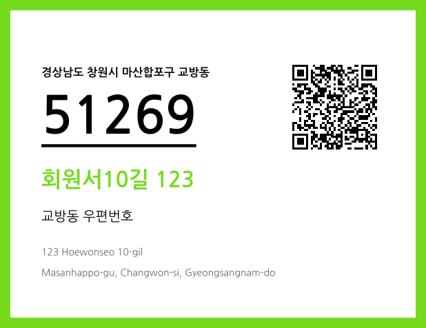 우편주소 및 도로명주소 QR코드 이미지 CC BY 4.0