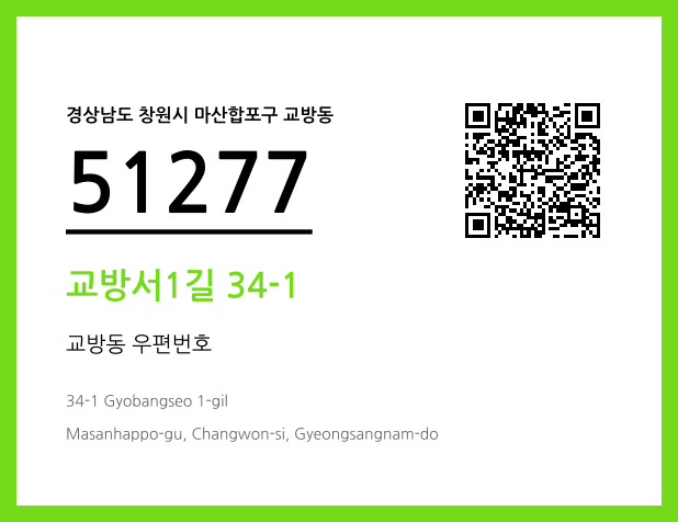 우편주소 및 도로명주소 QR코드 이미지 CC BY 4.0