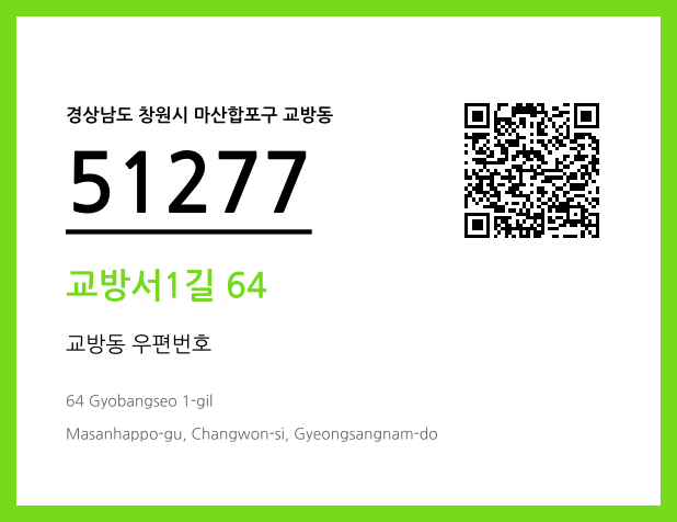 우편주소 및 도로명주소 QR코드 이미지 CC BY 4.0