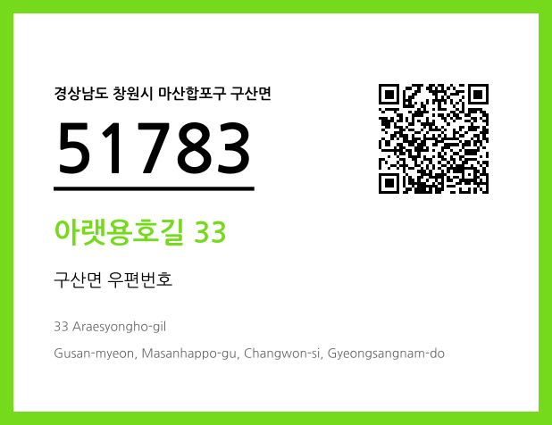 CC BY 4.0 우편주소 및 도로명주소 QR코드 이미지 CC BY 4.0