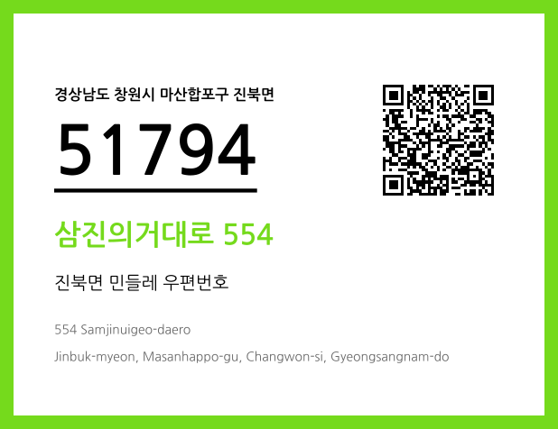 우편주소 및 도로명주소 QR코드 이미지 CC BY 4.0