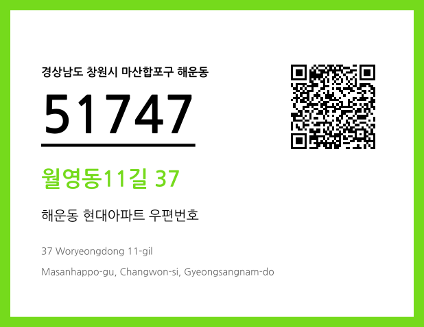 우편주소 및 도로명주소 QR코드 이미지 CC BY 4.0