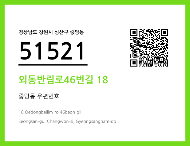 우편주소 및 도로명주소 QR코드 이미지 CC BY 4.0