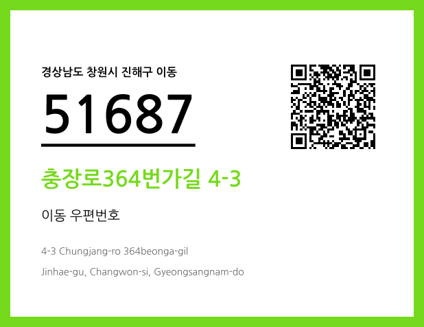 우편주소 및 도로명주소 QR코드 이미지 CC BY 4.0