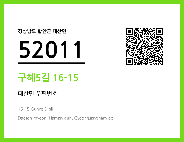우편주소 및 도로명주소 QR코드 이미지 CC BY 4.0