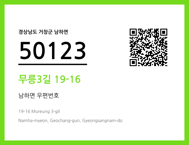 우편주소 및 도로명주소 QR코드 이미지 CC BY 4.0