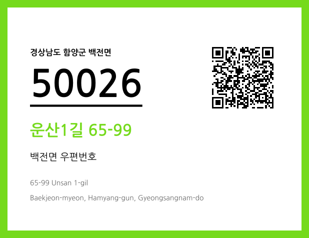 우편주소 및 도로명주소 QR코드 이미지 CC BY 4.0