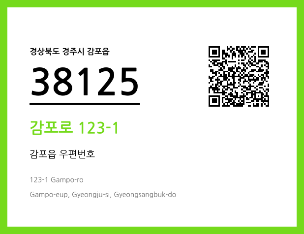 CC BY 4.0 우편주소 및 도로명주소 QR코드 이미지 CC BY 4.0
