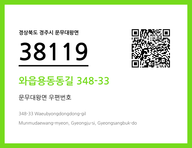 우편주소 및 도로명주소 QR코드 이미지 CC BY 4.0