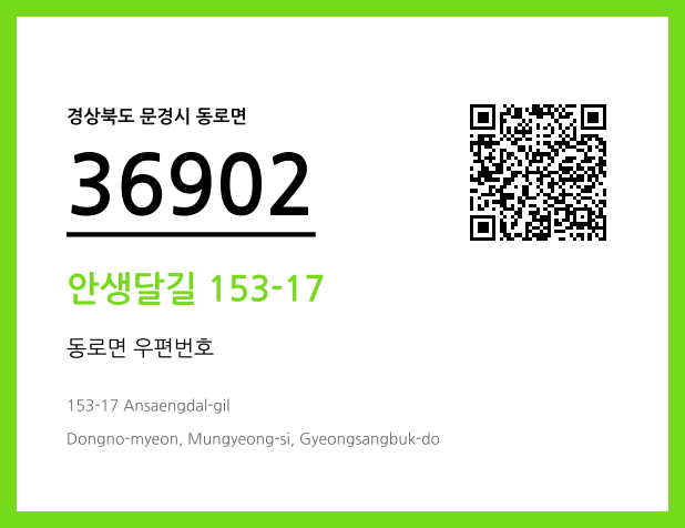 우편주소 및 도로명주소 QR코드 이미지 CC BY 4.0