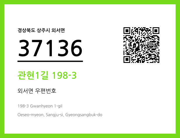 우편주소 및 도로명주소 QR코드 이미지 CC BY 4.0