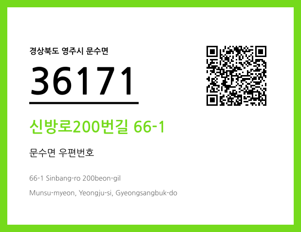 우편주소 및 도로명주소 QR코드 이미지 CC BY 4.0