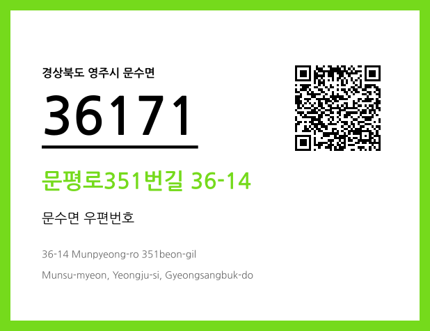 CC BY 4.0 우편주소 및 도로명주소 QR코드 이미지 CC BY 4.0