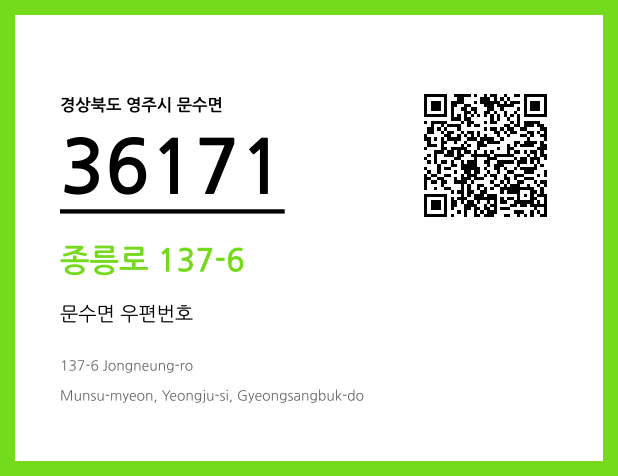 우편주소 및 도로명주소 QR코드 이미지 CC BY 4.0