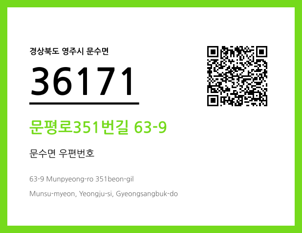 우편주소 및 도로명주소 QR코드 이미지 CC BY 4.0