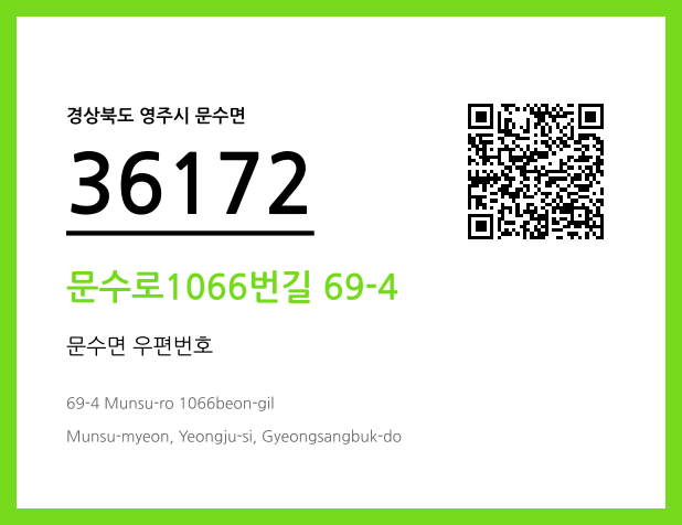 우편주소 및 도로명주소 QR코드 이미지 CC BY 4.0