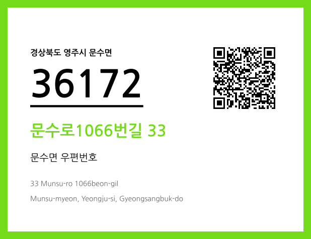 우편주소 및 도로명주소 QR코드 이미지 CC BY 4.0
