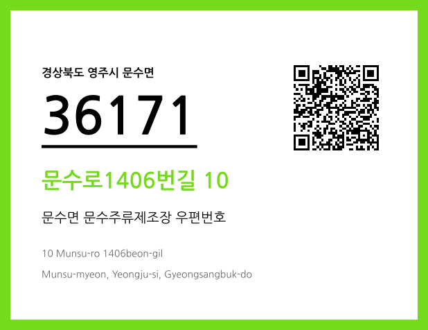 우편주소 및 도로명주소 QR코드 이미지 CC BY 4.0