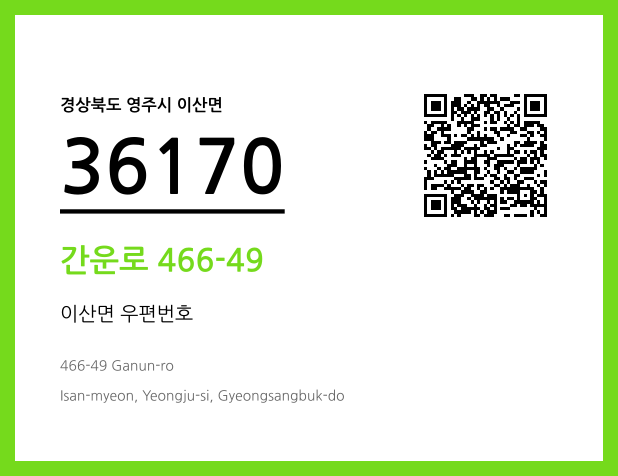 우편주소 및 도로명주소 QR코드 이미지 CC BY 4.0