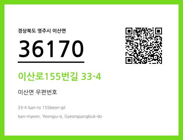 우편주소 및 도로명주소 QR코드 이미지 CC BY 4.0
