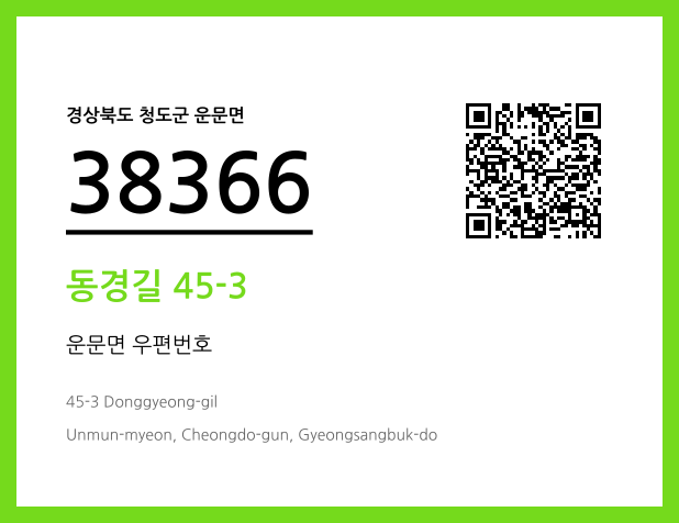우편주소 및 도로명주소 QR코드 이미지 CC BY 4.0