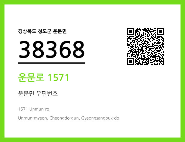 우편주소 및 도로명주소 QR코드 이미지 CC BY 4.0