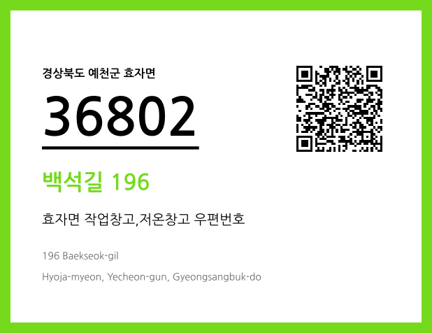 우편주소 및 도로명주소 QR코드 이미지 CC BY 4.0