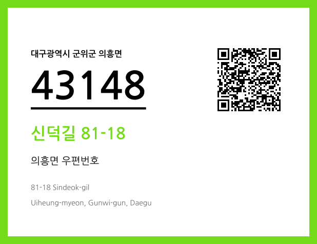 우편주소 및 도로명주소 QR코드 이미지 CC BY 4.0