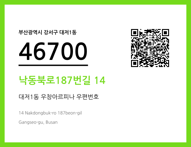 우편주소 및 도로명주소 QR코드 이미지 CC BY 4.0