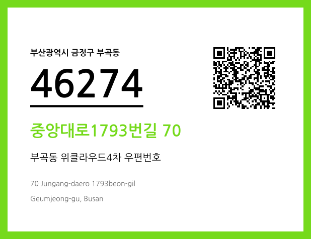 우편주소 및 도로명주소 QR코드 이미지 CC BY 4.0