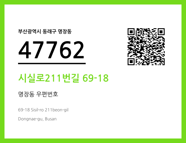 CC BY 4.0 우편주소 및 도로명주소 QR코드 이미지 CC BY 4.0
