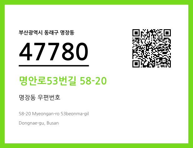우편주소 및 도로명주소 QR코드 이미지 CC BY 4.0