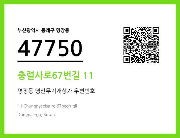 CC BY 4.0 우편주소 및 도로명주소 QR코드 이미지 CC BY 4.0