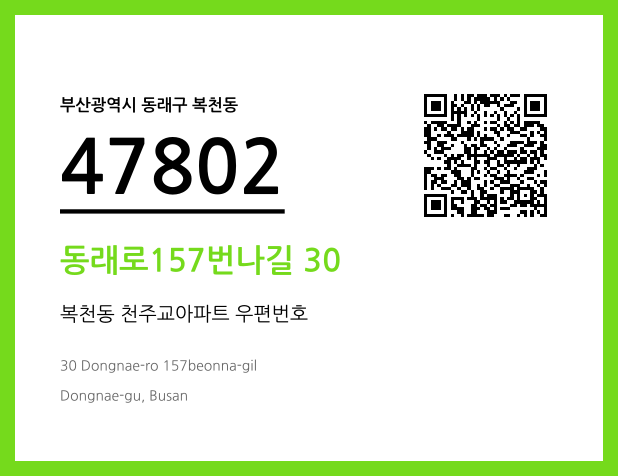 우편주소 및 도로명주소 QR코드 이미지 CC BY 4.0