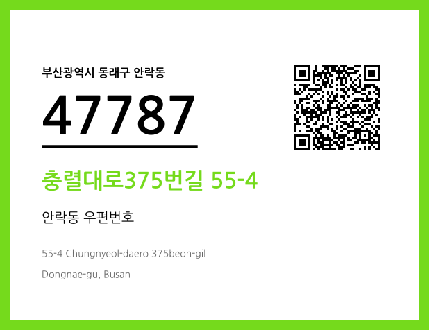 우편주소 및 도로명주소 QR코드 이미지 CC BY 4.0