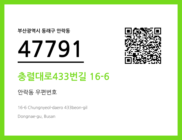 CC BY 4.0 우편주소 및 도로명주소 QR코드 이미지 CC BY 4.0
