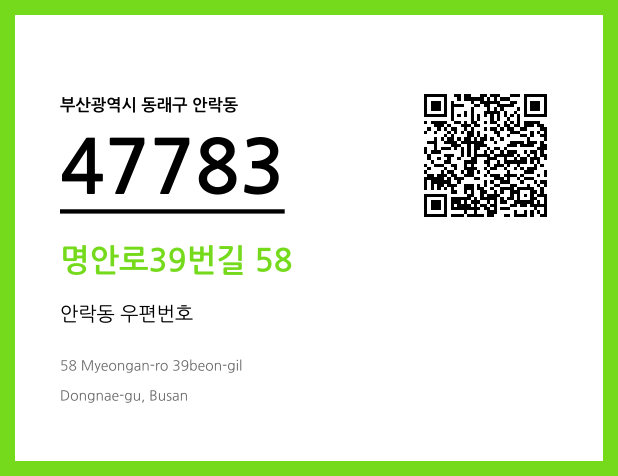 우편주소 및 도로명주소 QR코드 이미지 CC BY 4.0