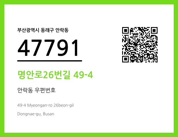 CC BY 4.0 우편주소 및 도로명주소 QR코드 이미지 CC BY 4.0