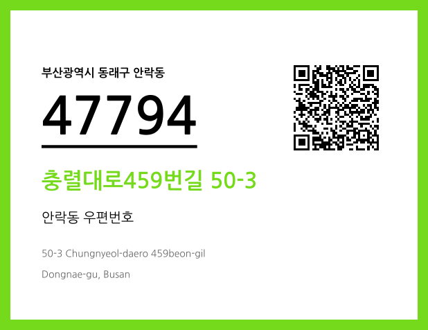 우편주소 및 도로명주소 QR코드 이미지 CC BY 4.0