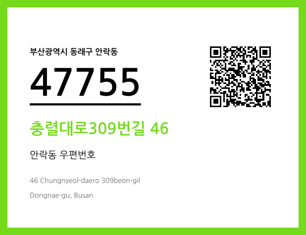 우편주소 및 도로명주소 QR코드 이미지 CC BY 4.0