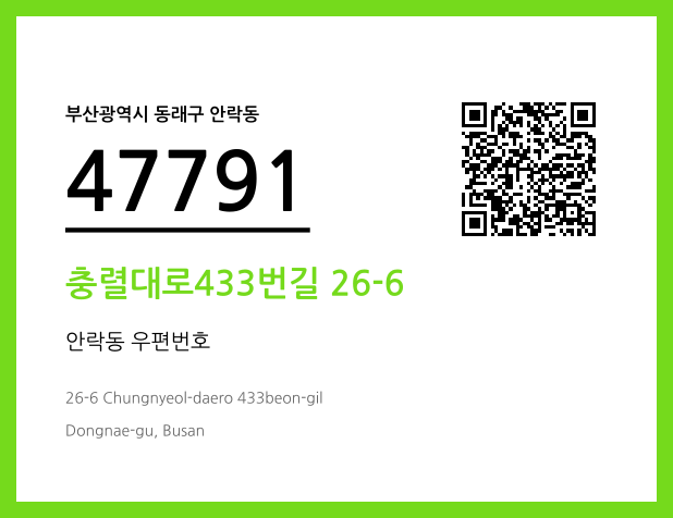 CC BY 4.0 우편주소 및 도로명주소 QR코드 이미지 CC BY 4.0