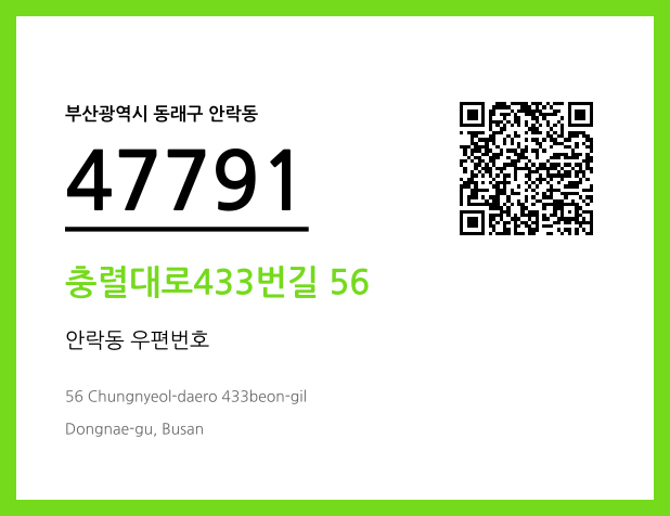 우편주소 및 도로명주소 QR코드 이미지 CC BY 4.0