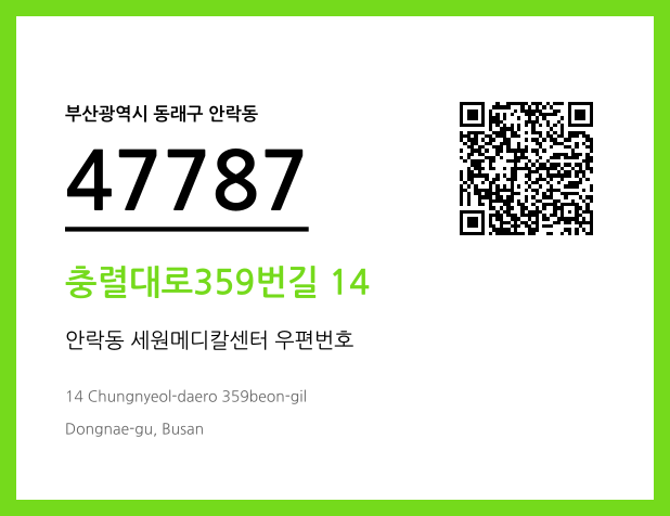 우편주소 및 도로명주소 QR코드 이미지 CC BY 4.0